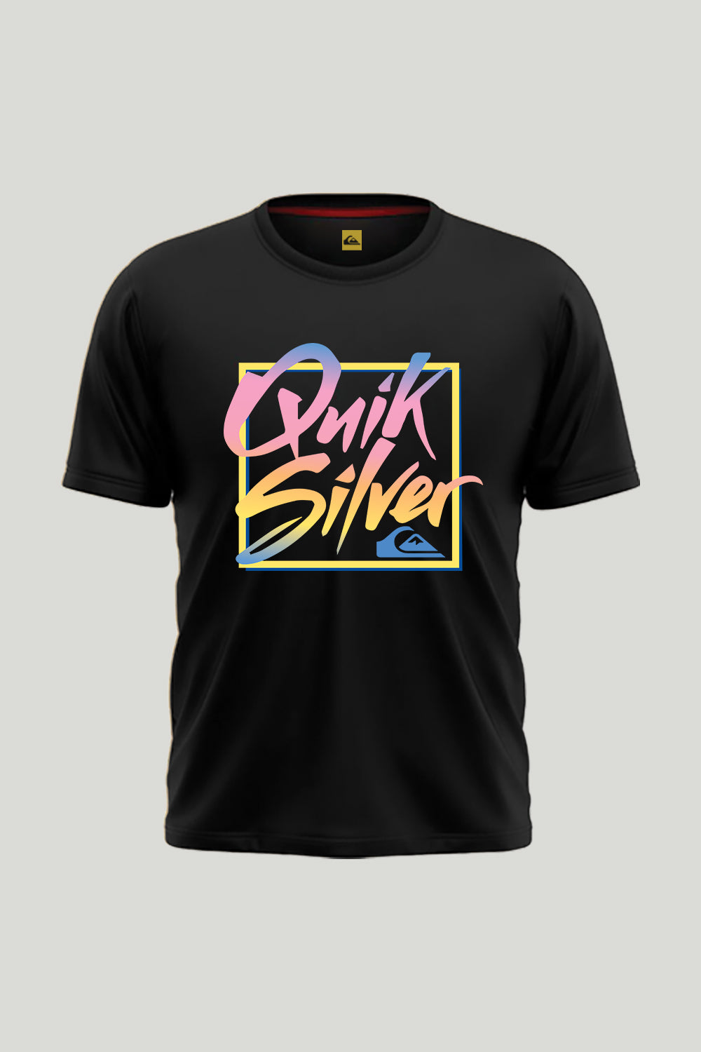 Multi Color Quik Silver Ladies Tee - Black