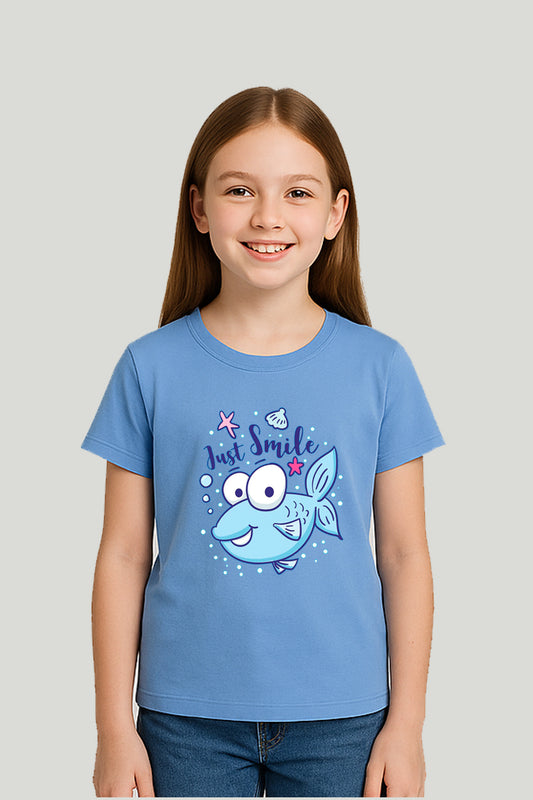 Just Smile Kids Tee - Sky Blue