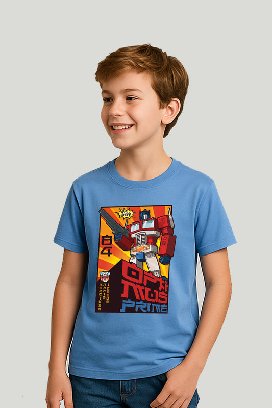 Optimus Prime Transformers Kids Tee - Sky Blue