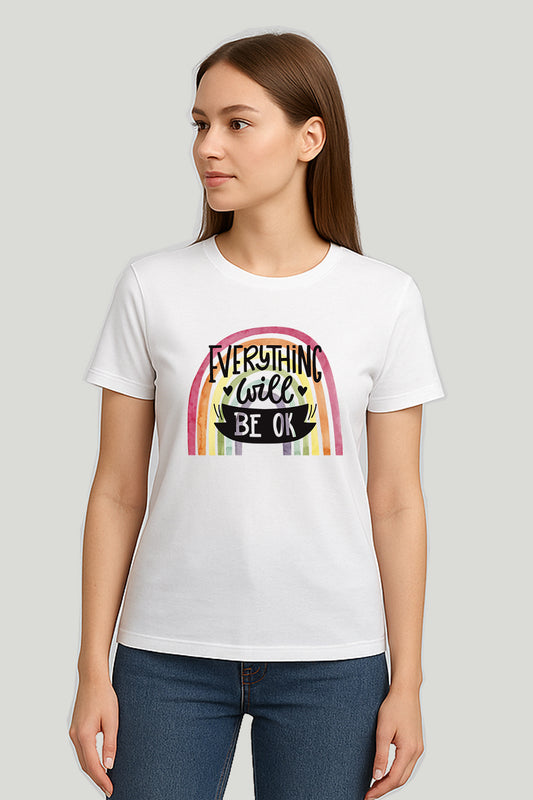 Everything Will Be OK Ladies Tee - White