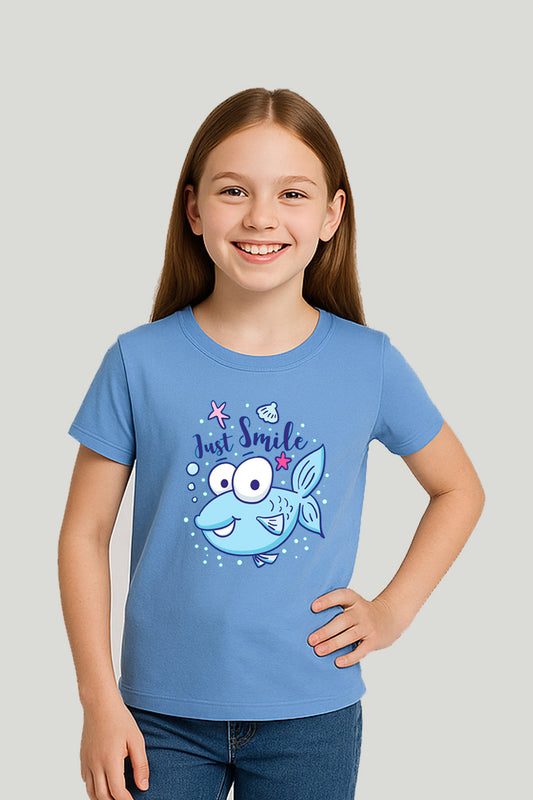 Just Smile Kids Tee - Sky Blue