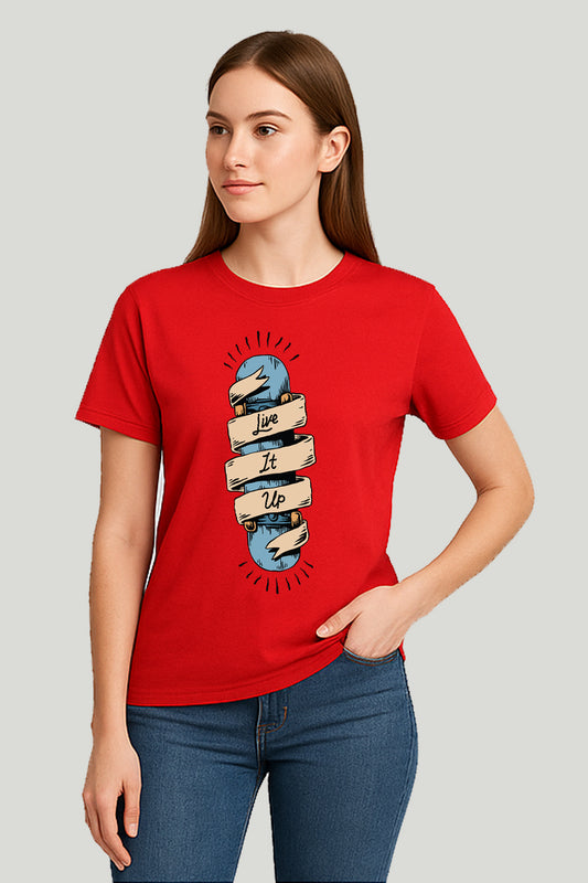 Live It Up Ladies Tee - Red