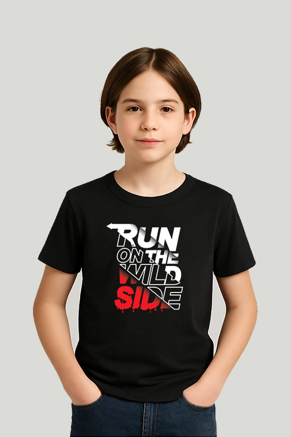 Run On The Wild Side Kids Tee - Black