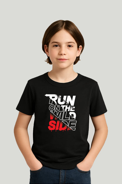 Run On The Wild Side Kids Tee - Black