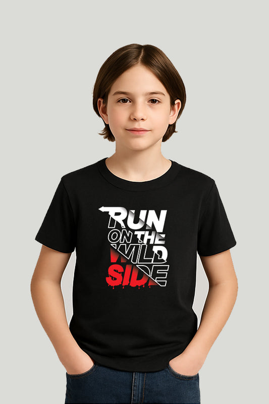 Run On The Wild Side Kids Tee - Black