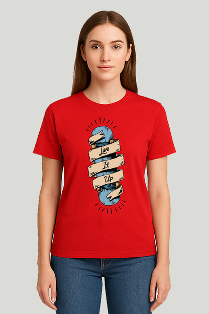 Live It Up Ladies Tee - Red