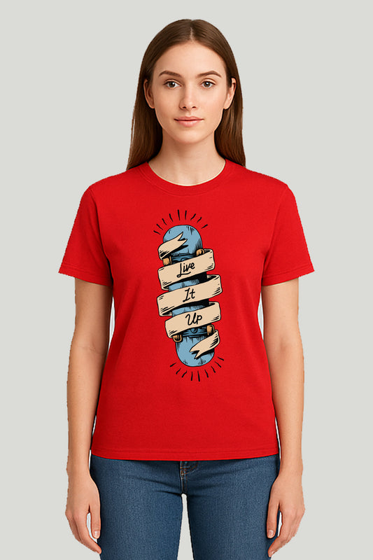 Live It Up Ladies Tee - Red
