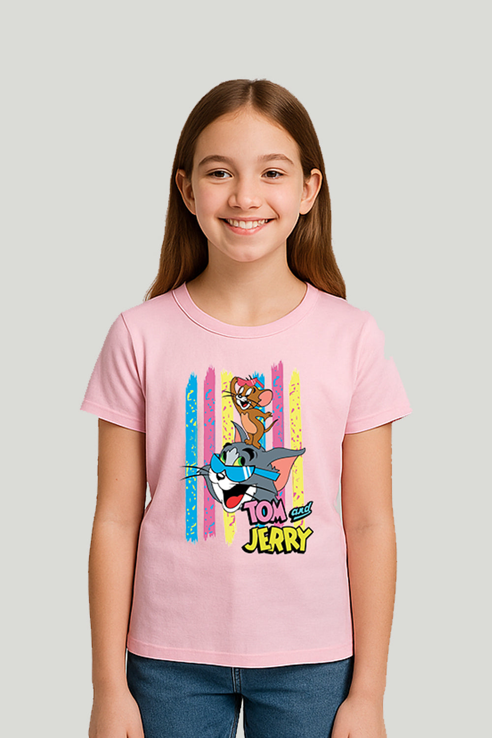 Tom & Jerry Kids Graphic Tee - Pink