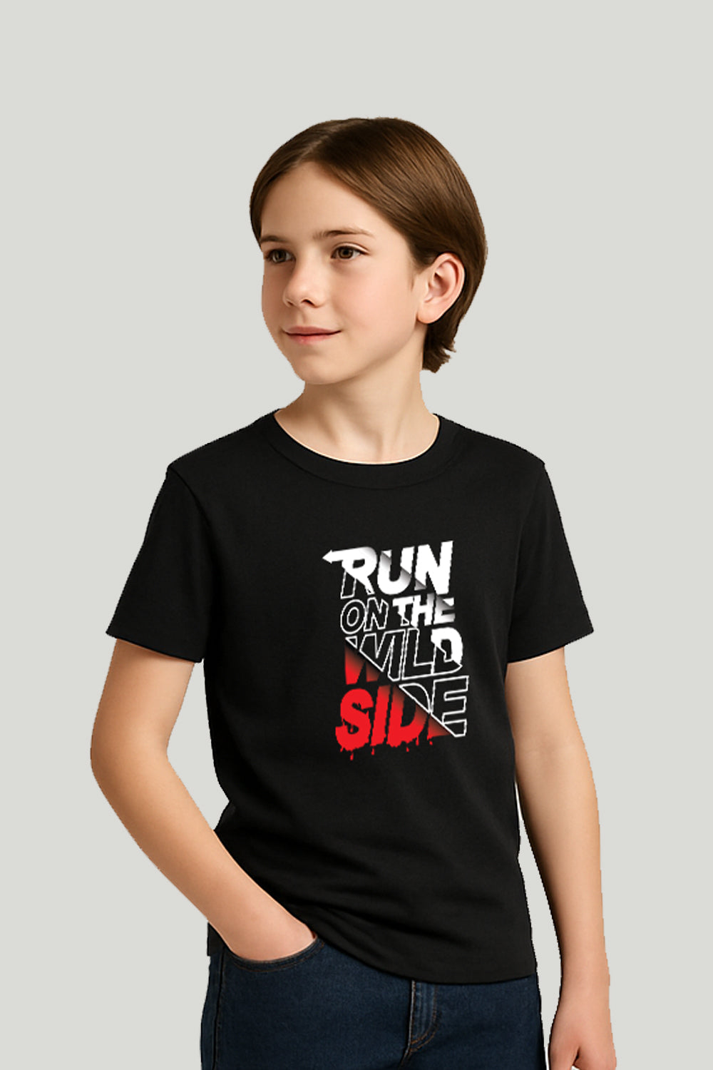 Run On The Wild Side Kids Tee - Black