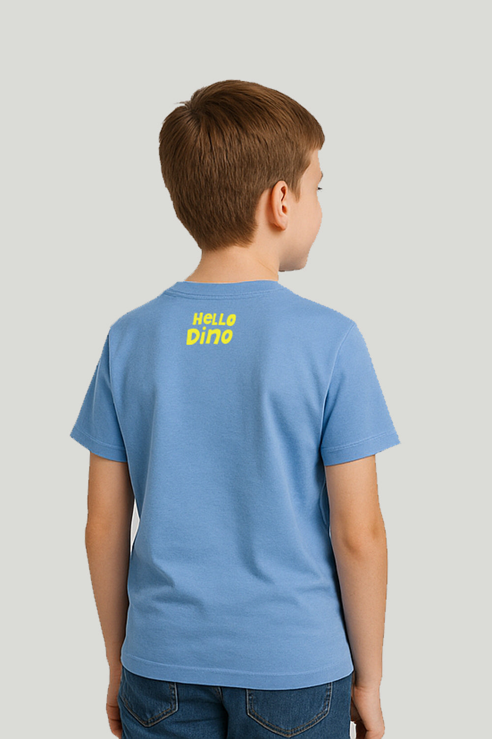 Hello Dino Graphic Tee - Sky Blue