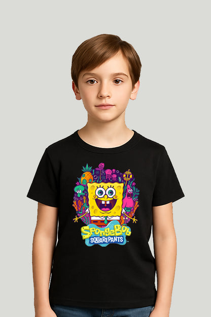 Sponge Bob Square Pants Graphic Tee - Black