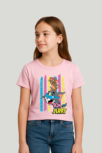 Tom & Jerry Kids Graphic Tee - Pink