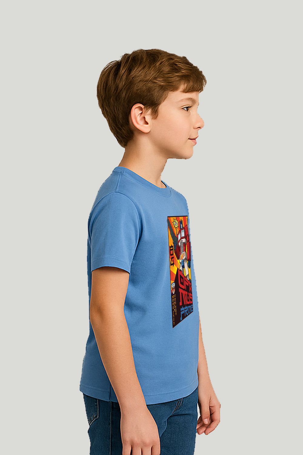 Optimus Prime Transformers Kids Tee - Sky Blue