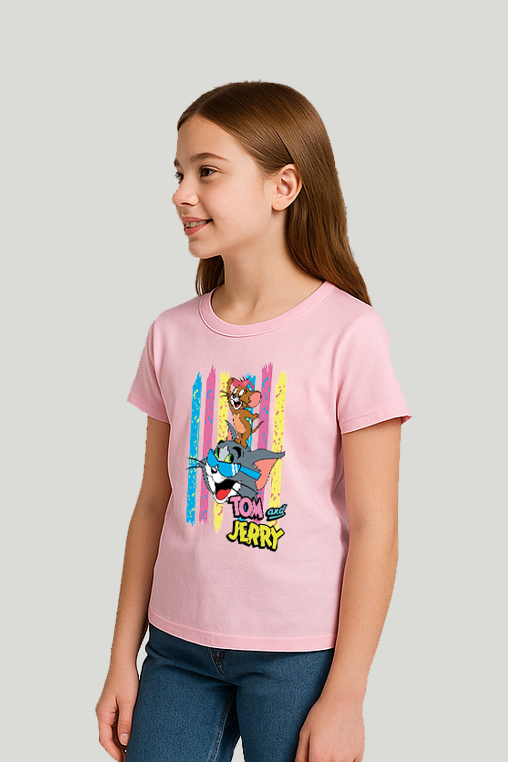 Tom & Jerry Kids Graphic Tee - Pink