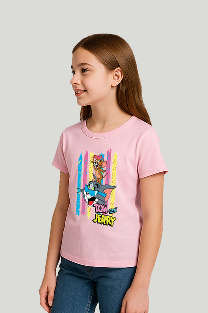 Tom & Jerry Kids Graphic Tee - Pink