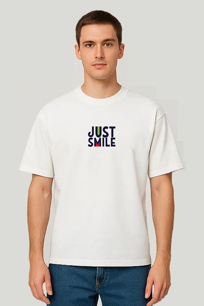 Just Smile Urban Drop Tee - White