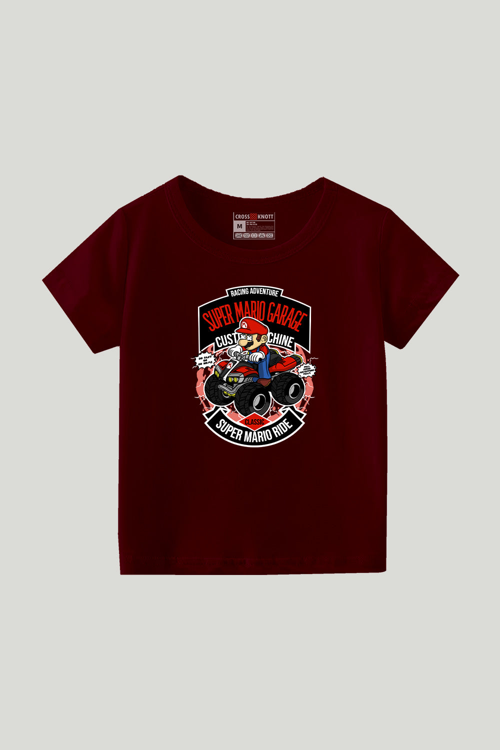 Super Mario Garage Kids Tee - Maroon