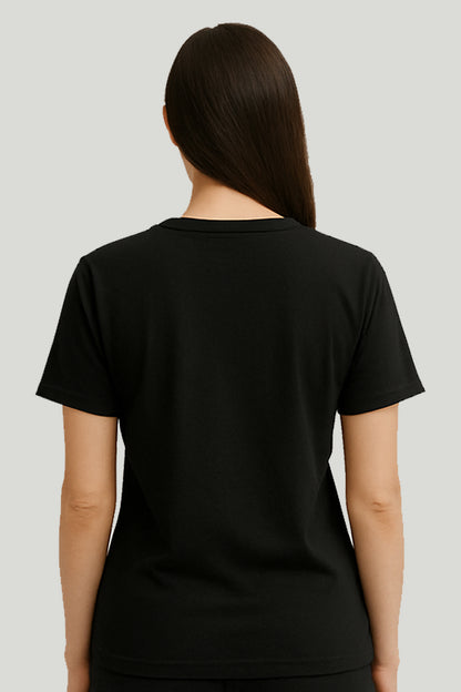 Multi Color Quik Silver Ladies Tee - Black