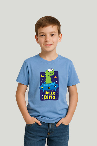 Hello Dino Graphic Tee - Sky Blue