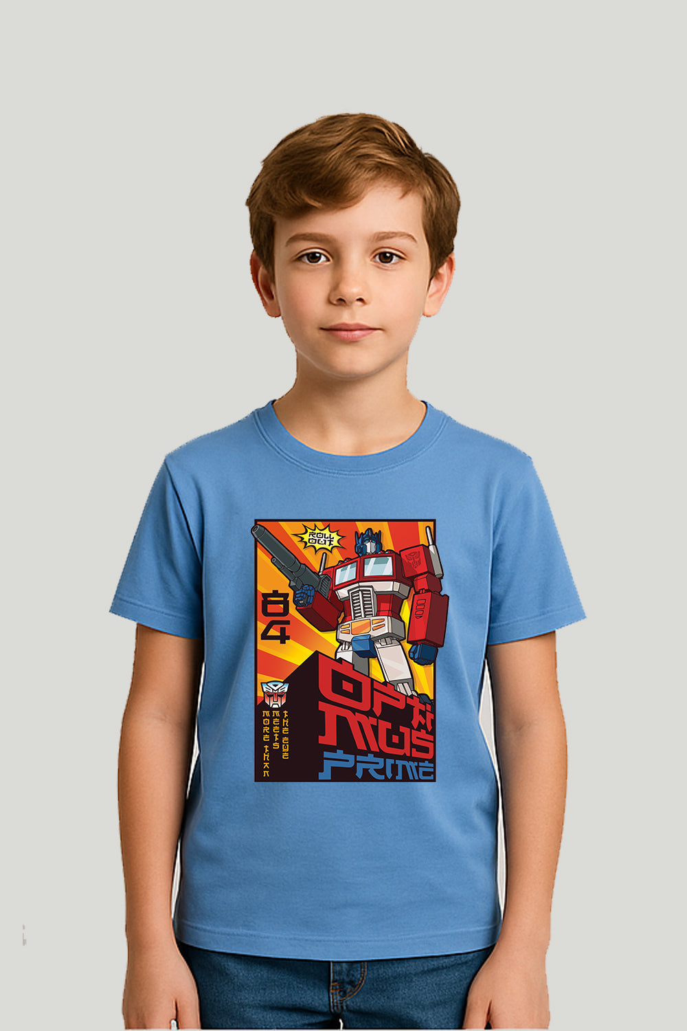 Optimus Prime Transformers Kids Tee - Sky Blue